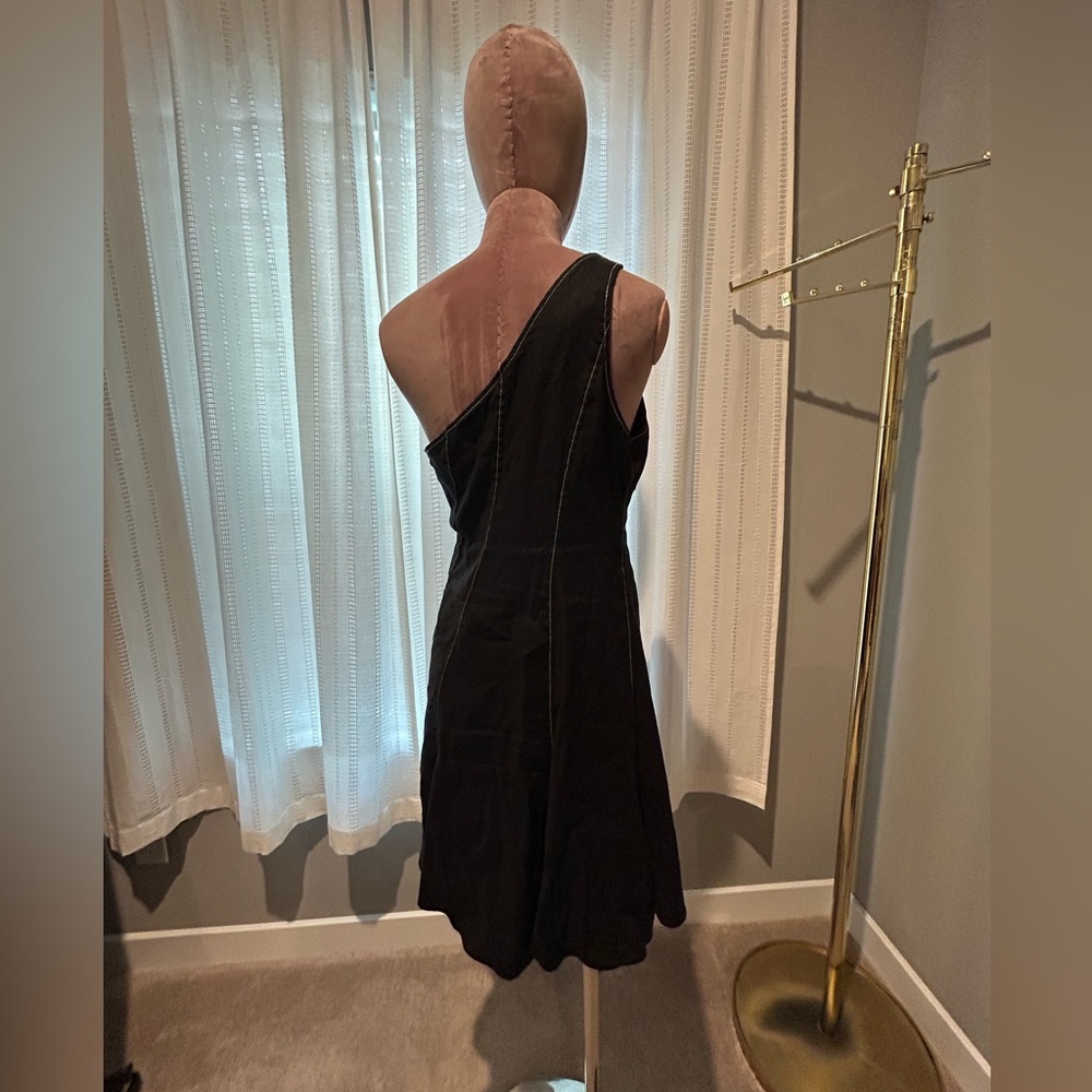 Anthropologie Black one shoulder dress - Picture 8 of 10
